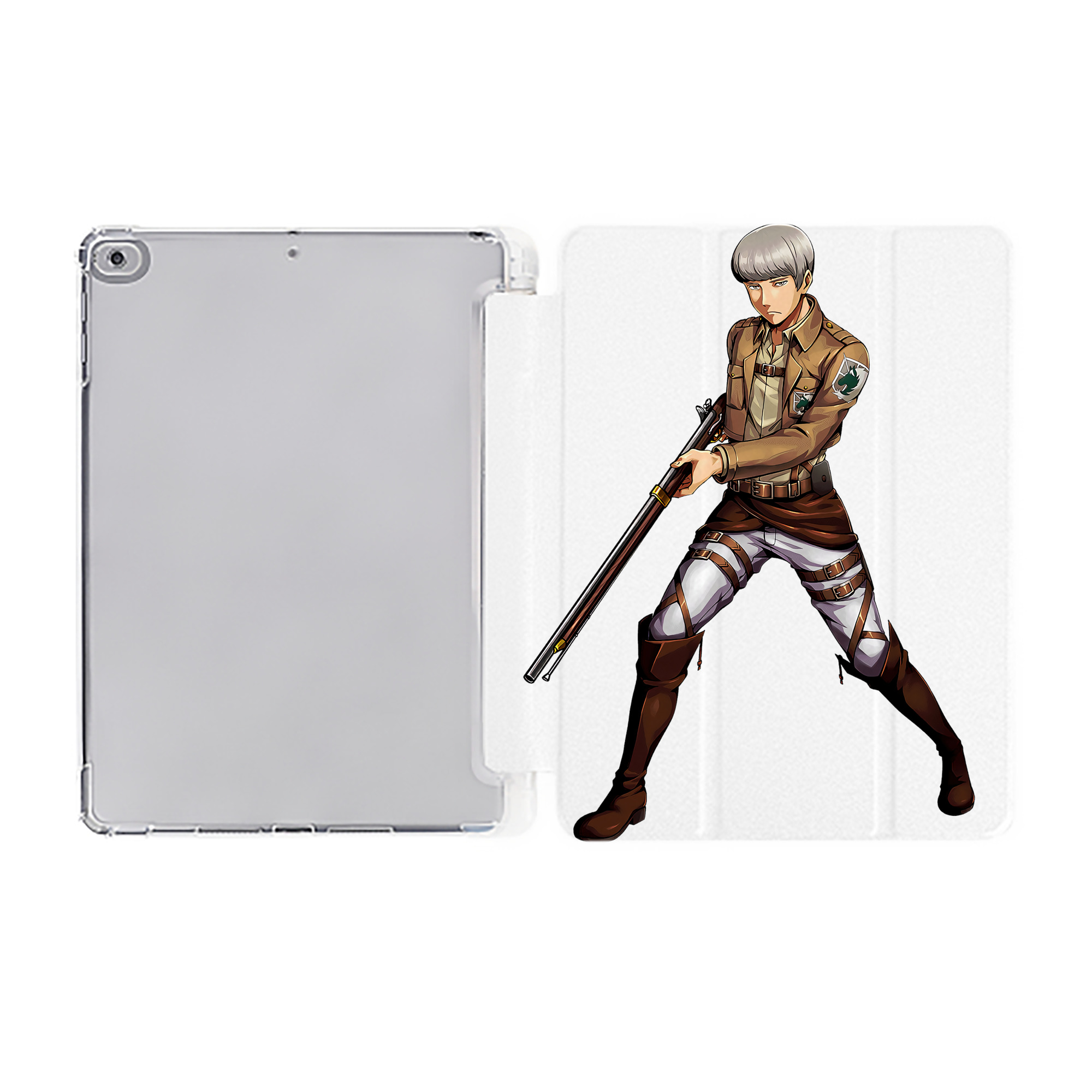 （画像用） 進撃の巨人 Attack on Titan IPad ケース ペン収納付き 三つ折りスタンド PUレザー×シリコン 対応機種9.5/10.5/10.9インチ